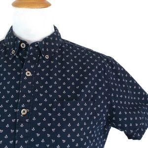 Denim & Flower Slim Fit Anchors Button Down Shirt